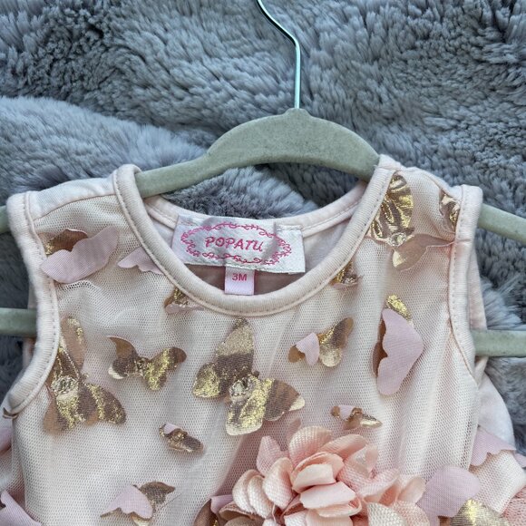 (2 for $15) Popatu Pink Infant Dress with tutu skirt 3M - Picture 3 of 5